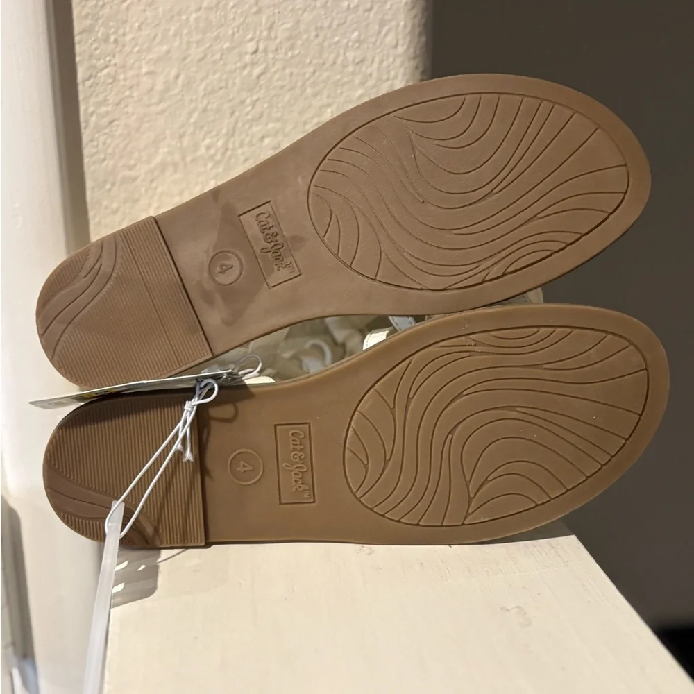 Kids' Aria Bow Sandals Cream - Cat & Jack - Girl Multiple Youth Sizes